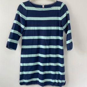 J. Crew long-sleeve cotton dress, blue stripes